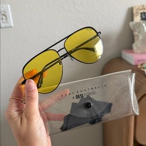 Quay Australia Yellow Aviators desi perkins